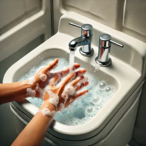 porta potty water splashed me